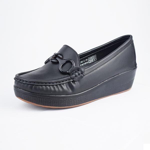 Mocassin compense pour femme 013 noir Mocassin médicales femme Maroc